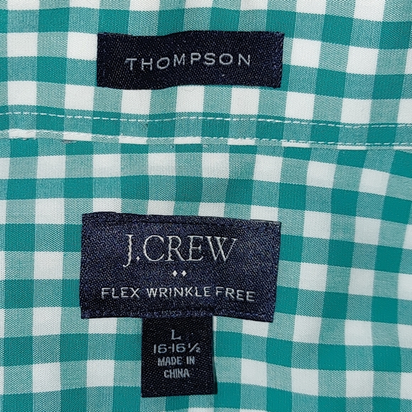 J CREW THOMPSON SLIM-FIT FLEX WRINKLE-FREE DRESS SHIRT L 16-16.5 NECK - Picture 4 of 6